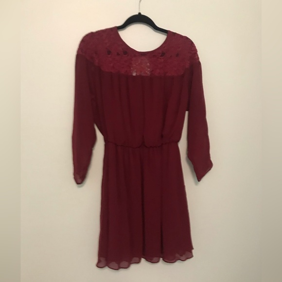 ASOS long sleeve maroon dress - Picture 4 of 8